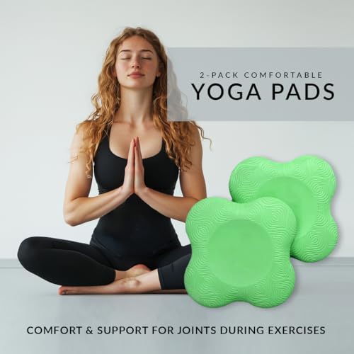 2-Pack Yoga Knee Pad Cushion - Extra Thick Foam Pads for Knees, Elbows, Wrists, Hands, and Head Cushioned Knee Pad for Yoga Non-Slip Yoga Knee Pads Knee Support Pad for Yoga Yoga Knee Pad Set for Joint Comfort High-Density Yoga Knee Cushions