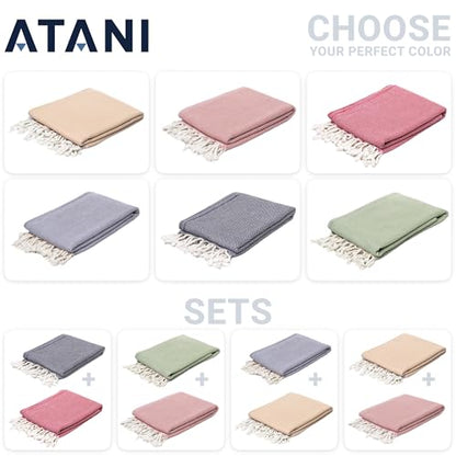 ATANI Turkish Beach Towel, Converts to a Bag, Oversized 100% Cotton Bath Towels Lightweight Quick-Dry Beach Blanket for Travel, Picnic, Camping, Yoga and Pool (Black + Bag, 35 inc x 69 inc) - color: Black + Bag, size: 35 inc x 69 inc
