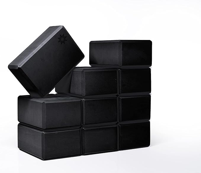 Bulk 4in Foam Yoga Blocks, 10 Pack - color: Black