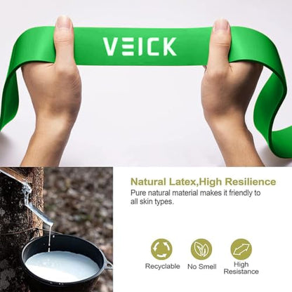 VEICK Pull Up Assist Resistance Bands for Home Gym | 100% Natural Latex, Non Slip Leather Texture, Space Saving, Full Body Training for Men Women - color: Colorful Set of 5 + Hand Grip Pads