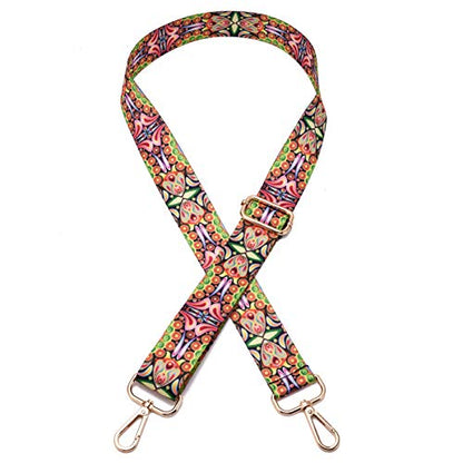 ZOOEASS Wide Shoulder Strap Adjustable Replacement Belt Crossbody Canvas Bag Handbag - color: Paisley, size: EXTRA LONG:66.9"(170cm)Wide:1.4"(3.5cm)