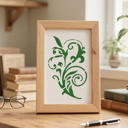 12 Pcs Flower Swirls Stencil 7.87x7.87 Inch Leaf Scroll Reusable Wall Stencil Boho Floral Templates Painting Stencils Set Flourish Swirls Stencils for Cement Wood Furniture DIY Home Decor
