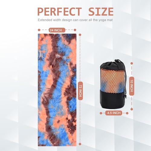 Eunzel Non Slip Hot Yoga Mat Towel with Grip Dots, 72" x 24" - color: Z-ocean & Canyon, size: 72" x 24"