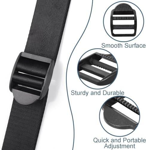 20pcs Ladder Lock Slider Buckles, Black Plastic Belt Buckle, 15-50mm Multi-Size Pack for Outdoor Backpack Gear - size: Webbing Size 50mm