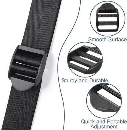 20pcs Ladder Lock Slider Buckles, Black Plastic Belt Buckle, 15-50mm Multi-Size Pack for Outdoor Backpack Gear - size: Webbing Size 50mm
