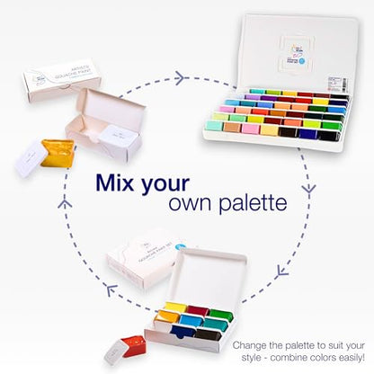 Gouache Scarlet Refills (50ml/1.7oz)|Intense Pigments, Easy Color Refill (2 pcs.)