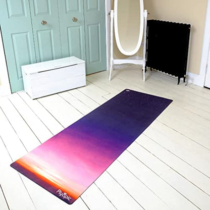 Plyopic All In One Yoga Mat | Luxury Sweat-Grip Mat/Towel Combo | Ideal for Yoga, Hot Yoga, Bikram, Pilates, Workout & Exercise | Eco-Friendly Natural Rubber - color: Strato