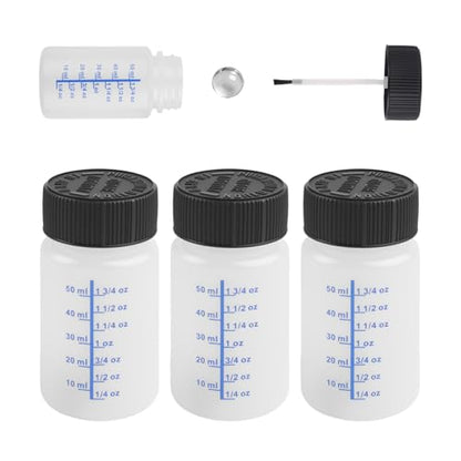 3PCS Car Touch Up Cups for Paint with Brushes,60ml Touch Up Paint Container with Ounce/ml Markings,Paints Touches Up Bottles with Mixing Ball for Fixing Auto Scratches/Damage