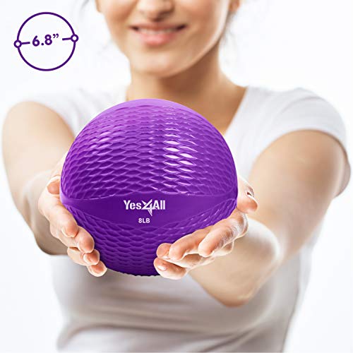 Yes4All Weighted Toning Balls for Exercise, Soft Medicine Balls for Exercise, Pilates, Yoga, Balance, Flexibility, 2-10lbs - color: Purple, style: B. Diamond Grip - Knurl
