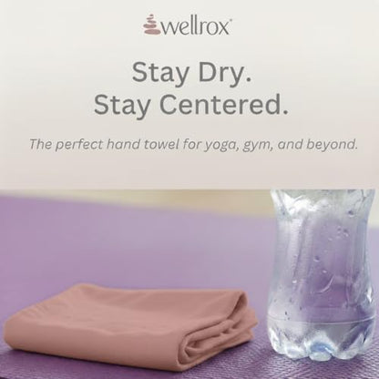 Wellrox Microfiber Yoga Hand Towel – Super Soft, Quick-Dry, Non Slip Yoga Towel for Hot Pilates, Gym & Workouts (26.5" x 16") - color: Rose
