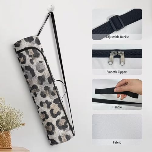 Yoga Mat Bag for Women & Men Full-Zip Yoga Mat Carrier Bag for Class Workout Park with Adjustable Strap - color: Black Spot
