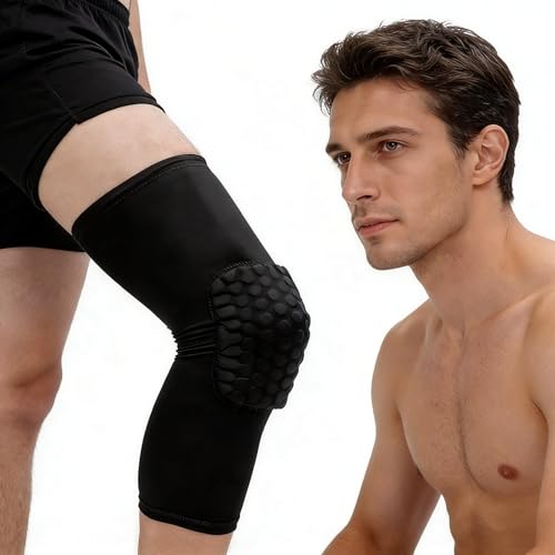 Wei Long Knee Pads Compression Leg Sleeve Knee Sleeve for All Sports Wrestling Protector Gear, 1PC Knee Pad (XL,Black) - color: Black, size: X-Large