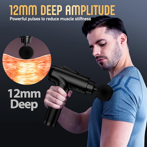 OLsky Massage Gun Deep Tissue 30 Speeds 9 Attachments Handheld (Black) | Electric Muscle Massager, High-intensity Percussion, Massage Device for Pain Relief, Quiet and Powerful, Ideal for Recovery - color: Black