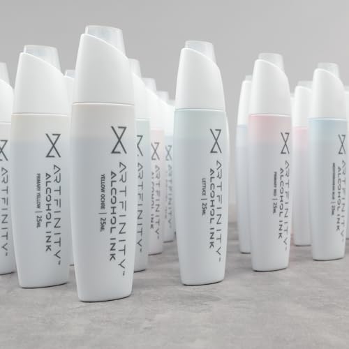 Artfinity Alcohol Ink - CMYK Set, 7 Pieces | 10 Sheets 9x12 Multimedia Paper | Fast-Drying, Permanent, Transparent Alcohol Inks for Gloss Paper, Glass, Metal | 25 ml Bottles - color: Cmyk, size: 5.2 fl oz