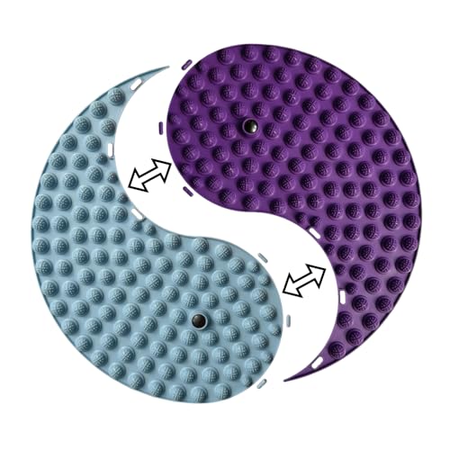 Foot Massager Mat, Yinyang Balance Tai chi Bagua Pattern with Magnetic Therapy, Acupressure Reflexology Mat for Daily Foot Relaxation and Pain Relief, Purple and Blue - color: Purple and Blue