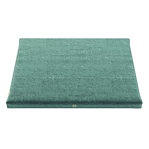 Mindful & Modern Zabuton Meditation Mat - Cotton Filled Yoga and Meditation Pad - Zabuton Meditation Cushion for Kneeling and Sitting Support - Large Rectangular Sitting Floor Pillow for Bench or Zafu - color: Velvet - Green’