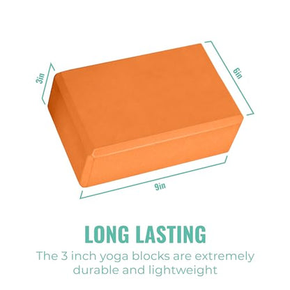 3in Foam Bulk Yoga Blocks, 10 Pack - color: Orange