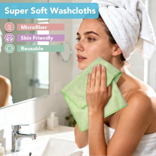 Orighty Wash Cloths, Face Towels 12x12 Inch 20 Pack - color: Multicolor
