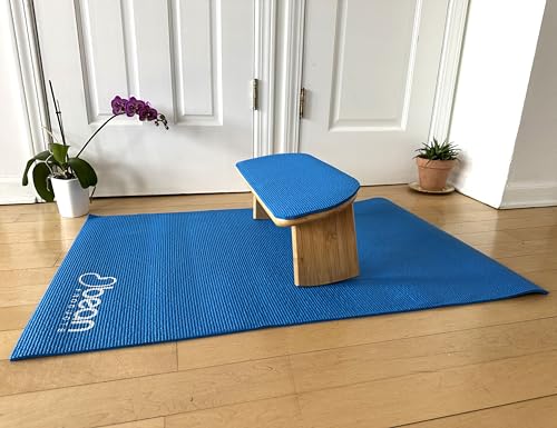 Bean Products Bamboo Foldable Meditation Bench – Supportive and Portable Kneeling Stool Chair with Meditation kit – Ergonomic Design for Seiza, Meditation, Prayer and Travel – Made in USA - color: Bamboo Bench Hinged Kit Black