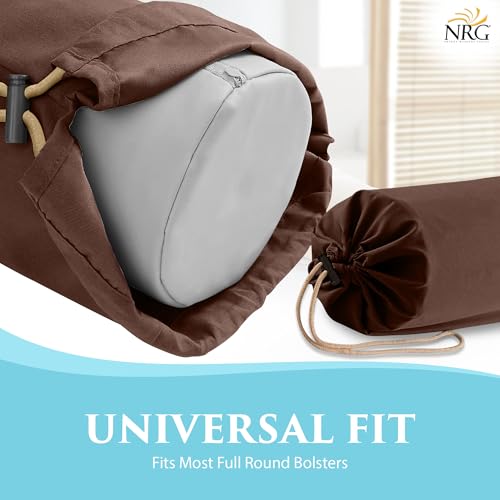NRG Microfiber Bolster Covers Round Massage Bolster Pillow Covers - 6" x 27" - 100% Polyester Microfiber - Soft & Durable - Protection from Stains & Oil - Drawstring Closure (Dark Chocolate) - color: Dark Chocolate, size: 6" x 27"