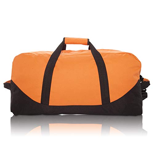 DALIX 25" Big Adventure Large Gym Sports Duffle Bag (Black Grey Navy Blue Red Camo) - color: Orange