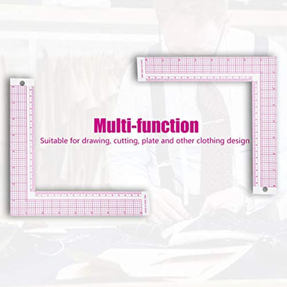 Plastic L Shape Ruler Curve Sewing Measure Professional Tailor Craft Tool(5808) 21.5 * 21.5cm / 8.5 * 8.5inch 28-53g