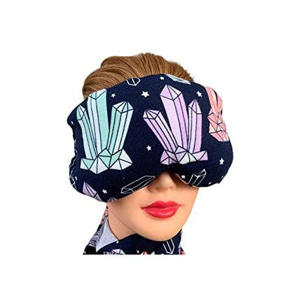 Eye Mask Lavender Eucalyptus, Sinus, Herbal Pack, Hot Cold Pack, Heat Wrap,Organic, Flax Seed, Microwave Therapy, Sleep Mask, Yoga Meditation Eye Pillow,Crystals