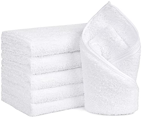 Orighty 6-Pack White Hand Towels - Quick Drying & Absorbent Microfiber Gym Towels 16x28 inches - Lightweight & Thin White Yoga Towel - Multi-Purpose Camping Towel for SPA, Hotel & Bathroom | Quick Drying & Absorbent, Lightweight & Thin White Yoga Towel -