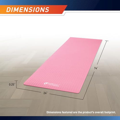 Circuit Fitness by Marcy Non-Slip Multi-Purpose Exercise Yoga Mats with Carrying Strap Multi-Thickness, Multi-Color Options - color: Sakura Pink, size: 1/4-inch