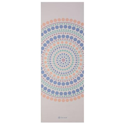 Gaiam Premium Yoga Mat, 6mm Thick Print Mat - color: Rainbow Trance