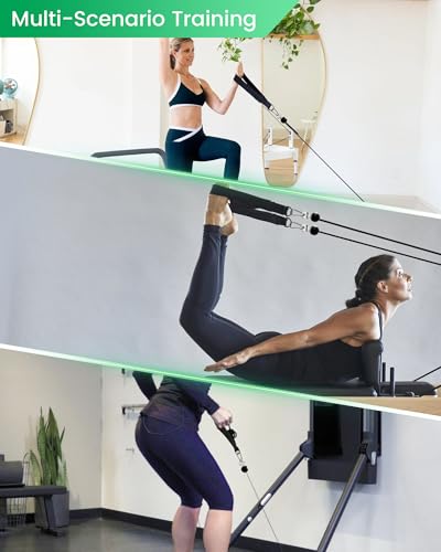 Pilates Loops Fit for Tonal & Reformer Machine, Double Loop Soft Lined Pilates Straps with T Lock Adapter, W/Snap Hooks, D-Ring Straps