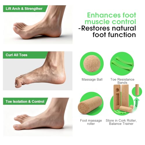 Cork Balance Board Foot Ankle Strengthener & Stability Trainer Kit