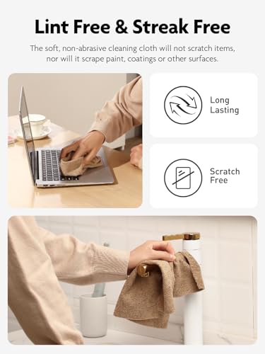 Fantasticlean Microfiber Cleaning Cloth Roll- 40 Sheets, 12" x 12" (Tan) - color: Tan, size: 40 pack