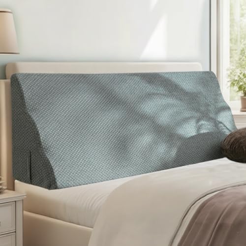 Headboard Wedge Pillow High-Resilience Daybed Pillow Foam Cushion | Twin Ergonomic Incline for Back, Neck & Shoulder Support, with Washable Anti-Pilling Cover, Gray 39"x11.8"x19.68" - color: Gray(high), size: Twin