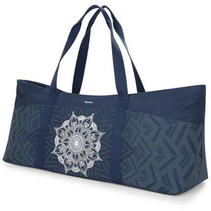 Gonex Yoga Mat Bag, Extra Canvas Gym Bag with Waterproof Pocket Metal Zipper, Fits Mat & Blocks, Stylish Yoga Mat Carrier for Women, Ideal for Yoga, Pilates, Workout, Travel - color: Blue