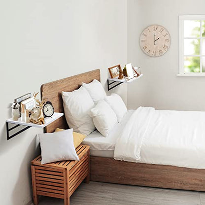 Tectocker-DOU 2 Pc Deep Floating Wall Shelves, Heavy Duty, 16x12, White - color: White, size: 16W×12D