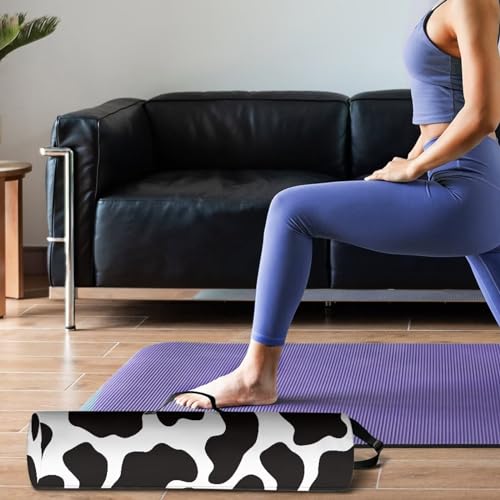 Yoga Mat Bag for Women & Men Full-Zip Yoga Mat Carrier Bag for Class Workout Park with Adjustable Strap - color: Cow Print