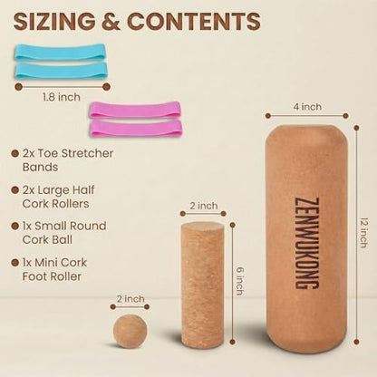 Cork Balance Board - Premium Cork Stability Balance Trainer | Foot & Ankle Strengthener to Improve Mobility, Prevent Falls | Home Gym Fitness Equipment | Mobility Trainer for Adults