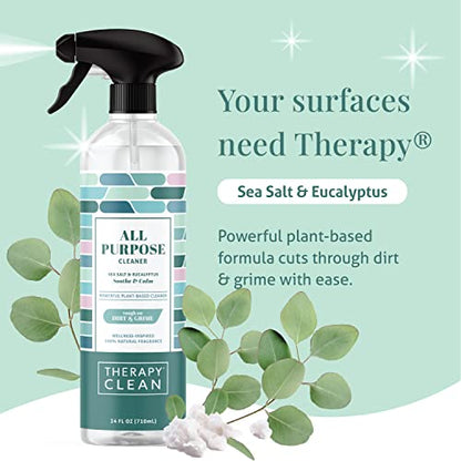 Therapy Clean All Purpose Cleaner Sea Salt & Eucalyptus (Pack of 6) - 100% Natural Fragrance, Plant-Based Multipurpose Cleaner - size: 24 Fl Oz (Pack of 6)