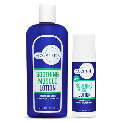 EPSOM-IT Soothing Muscle Epsom Salt Lotion Set, 8 Oz Bottle + 3 Oz Roll On - size: 5.5 Fl Oz (Pack of 2)