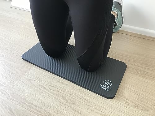 Yoga Knee Pad 0.6 inch Thick Pilates Yoga Knee Pad Cushion your knees Also support Elbows Forearms - color: Black