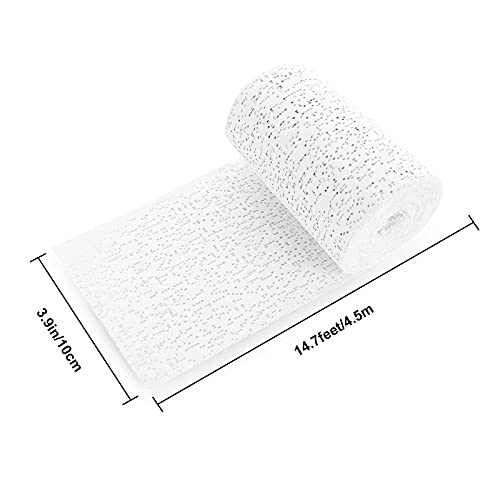 12 Pack Plaster Gauze Bandage for Hobby Craft, Each Roll 4 Inch x 15 Feet Plaster Cloth Rolls Bulk, Gauze Bandage Cloth for Masks, Scenery, Belly Cast (4 inch x 180 inch/5 yd)