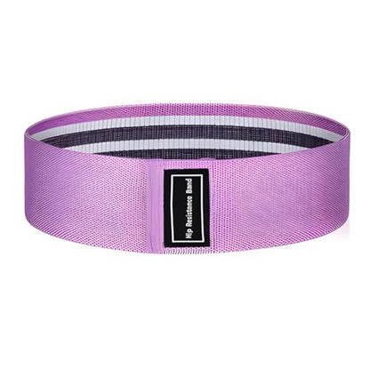 Fabric Resistance Bands for Legs and Butt, Non-Slip Booty Bands for Gym Yoga Squat, Glute Exercise Loops with Carry Bag - color: Purple