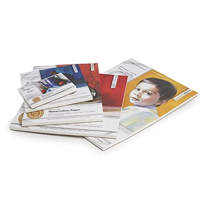 100% Cotton Watercolor Paper Block 140 lb - 8x8 in Cold Pressed 20 Sheets | Professional Grade Water Color Paper, Acid-Free Archival, Dual Texture Surfaces, Warp-Free Block Binding, Gouache & Wet-Media - size: 8"x8" Square 8