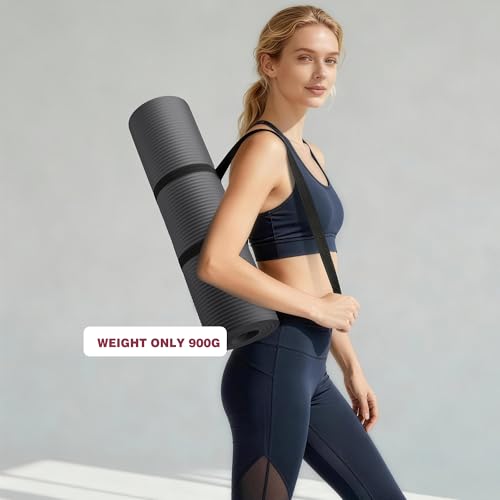 KEEP Extra Thick NBR Yoga Mat - color: Grey, size: 72”x24”x10mm