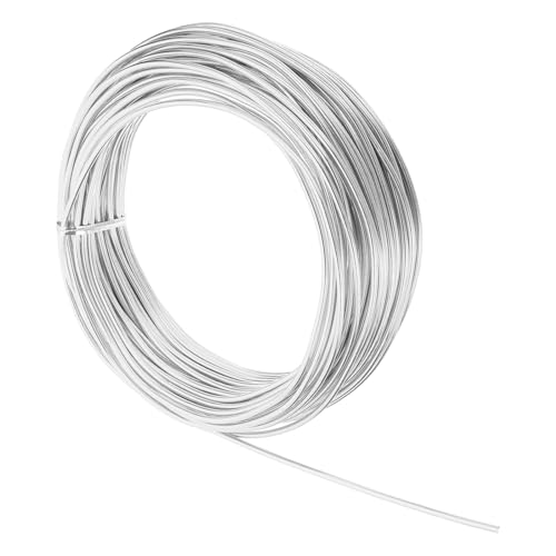 MECCANIXITY 9 Gauge 3mm Aluminum Wire, 80 Feet Bendable Metal Craft Armature Wire for Jewelry Making DIY Beading Floral Wreath Wrapping Sculpting, Silver Tone - color: Silver Tone, size: 9 Gauge x 80Ft