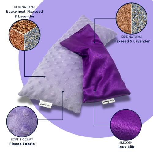 Microwavable Heat Pad & Eye Pillow - Gift Set - Lavender Scented Eye Pillow & Microwave Heating Pad Great Gifts for Women, Mom to Be Gift- Aromatherapy Sleeping Eye Mask for Yoga Headache Pain Relief