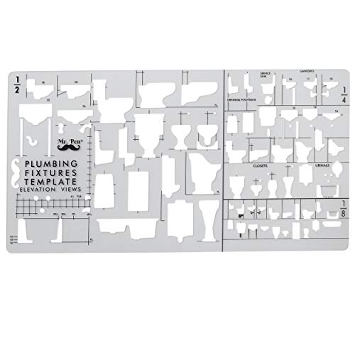 Mr. Pen- Plumbing Template, Architectural Templates, Bathroom Template | Stencils & Fixture Templates - style: 2 pcs
