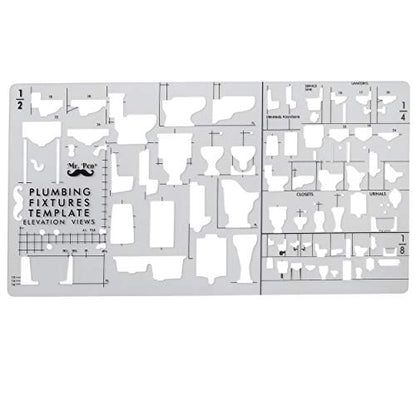 Mr. Pen- Plumbing Template, Architectural Templates, Bathroom Template | Stencils & Fixture Templates - style: 2 pcs