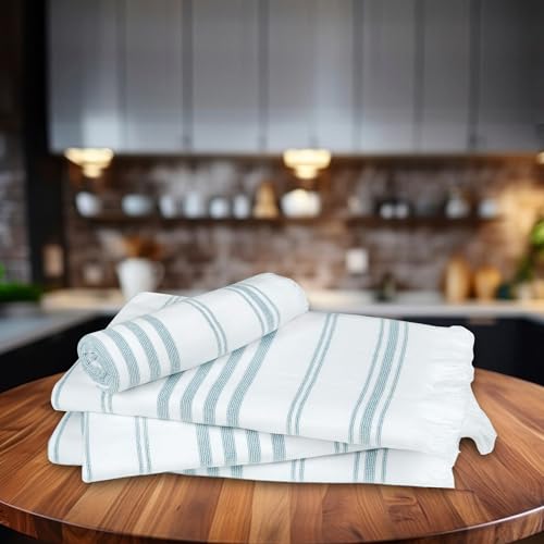 Ample Decor Cotton Hand Towels 16x28 Inches, Turkish Style, Quick Dry, Multi-Purpose Kitchen & Bathroom Towels, Oeko-Tex Certified, Set of 4, Mint Green - color: Mint Green, size: Hand Towel Set of 4